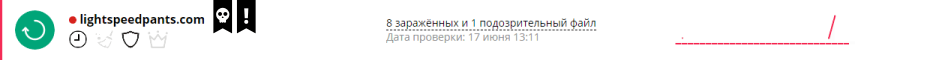 Результат внешней проверки сайта в панели virusdie.ru